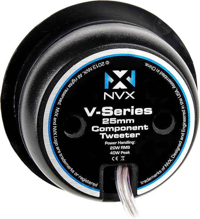 NVX VSPTW 450W Peak (150W RMS) 1" (25mm) V-Series Silk-Dome Car Audio Tweeters and Crossovers