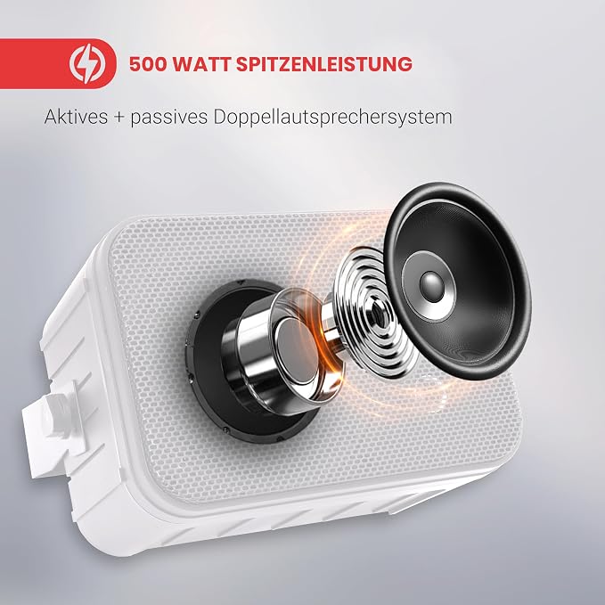 Dual Waterproof Outdoor Speaker System - 6.5 Inch Pair of Weatherproof Wall / Ceiling Mounted Speakers w/ Heavy Duty Grill, Universal Mount - For Use in the Pool, Patio, Indoor - Pyle PDWR50W (White)