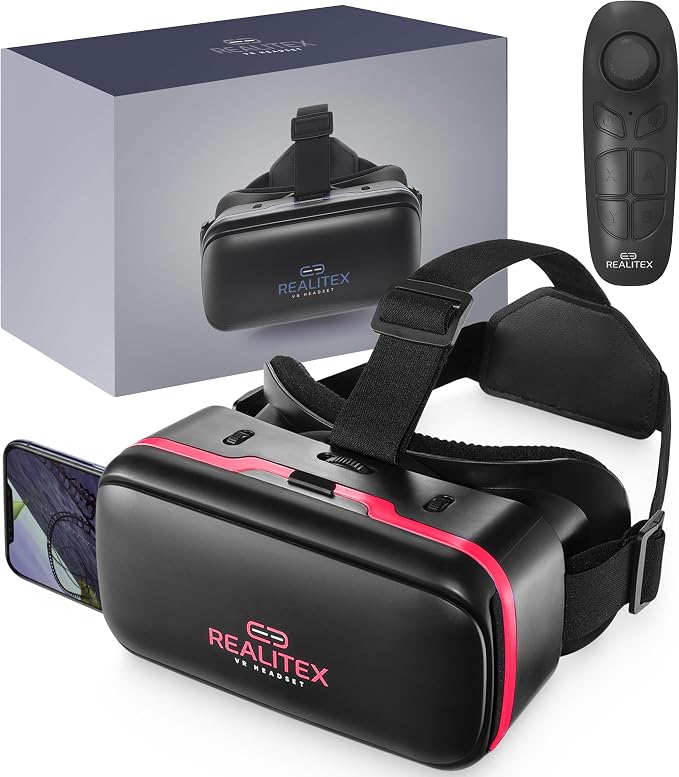 3D VR Headset for Kids + Android Remote - for iPhone & Android Phones | with 3D VR Videos & Apps Links | Virtual Reality Goggles Set for Beginners