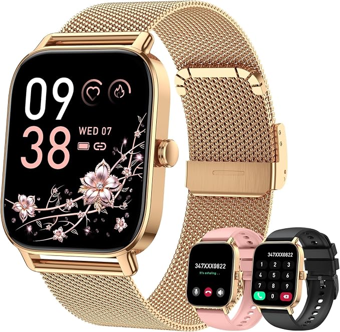 Smart Watch for Women Android/iPhone: Fitness Tracker Smart Watches Rose Gold IP68 Waterproof Bluetooth Calls Answer&Make 1.85" Smartwatch Activity Pedometer Heart Rate SpO2 Monitor 120+ Sports Model