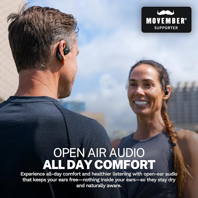 JLab Epic Open Sport Earbuds, Black, Wireless Open-Ear Audio Freedom Effortless Fit, Safe Listening, Bluetooth Multipoint, Customize with the App
