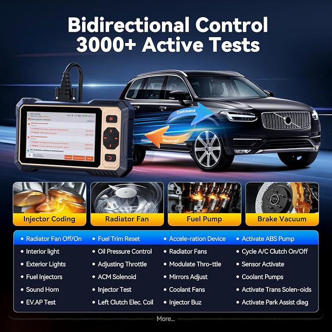 THINKCAR Scanner THINKSCAN 662 OBD2 Scanner + Universal 16 Pin Male to Female OBD2 Extension Cable