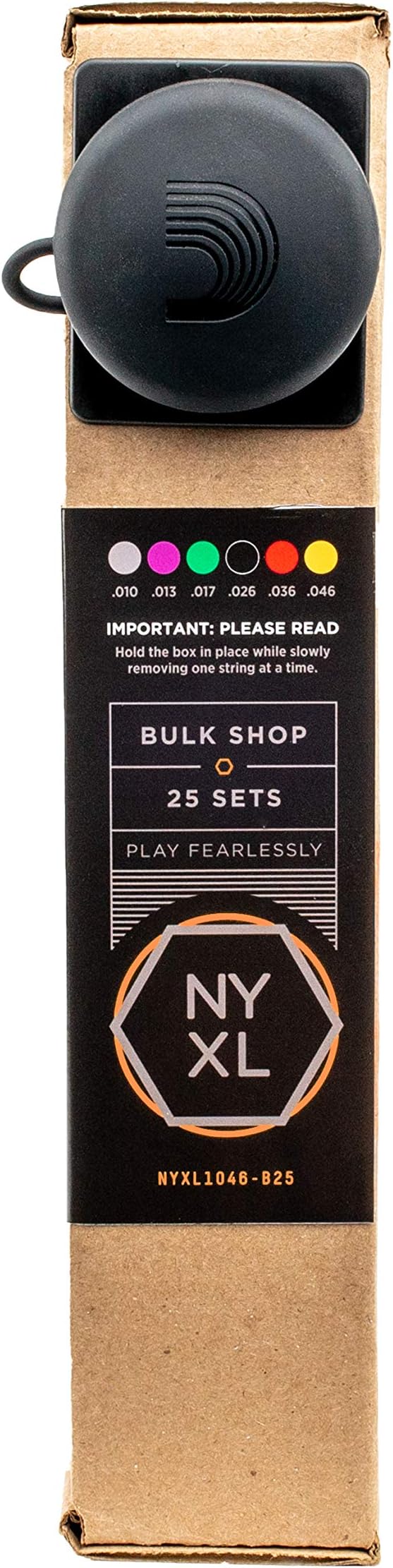 D'Addario Electric Guitar Strings, NYXL Nickel Plated, NYXL1046-B25, Regular Light Gauge 10-46, 6-String Set, Pack of 25