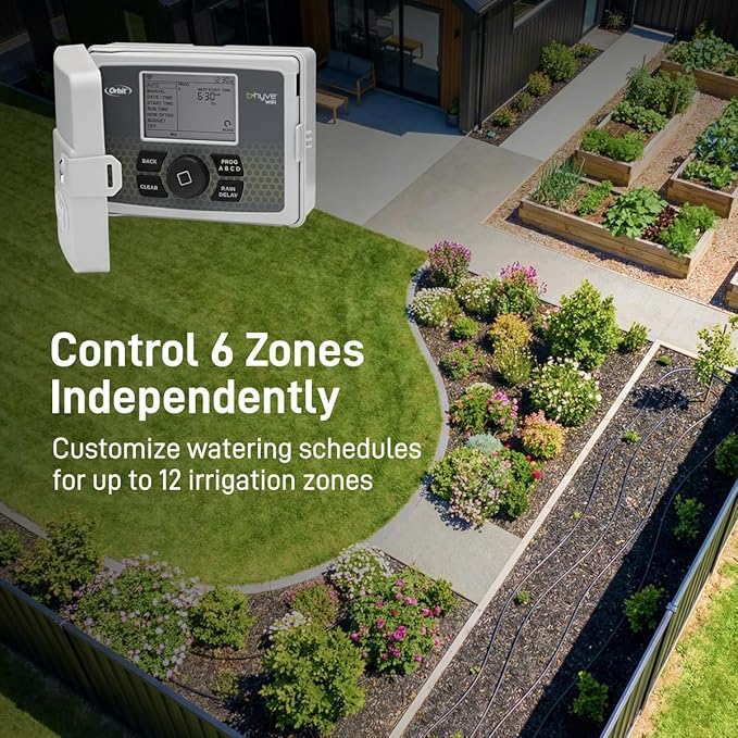 Orbit B-hyve Smart Indoor/Outdoor Sprinkler Controller - 6-Zone - App Controlled Smart Controller with Custom Irrigation Schedules - Weatherproof Multi-Zone Sprinkler System - 57946 (Pack of 6)