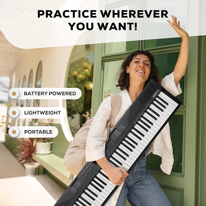 Alesis 88 Key Keyboard Piano with 480 Sounds, Speakers, USB MIDI, Sheet Music Tablet Rest, Power Adapter and Piano Lessons for Beginners