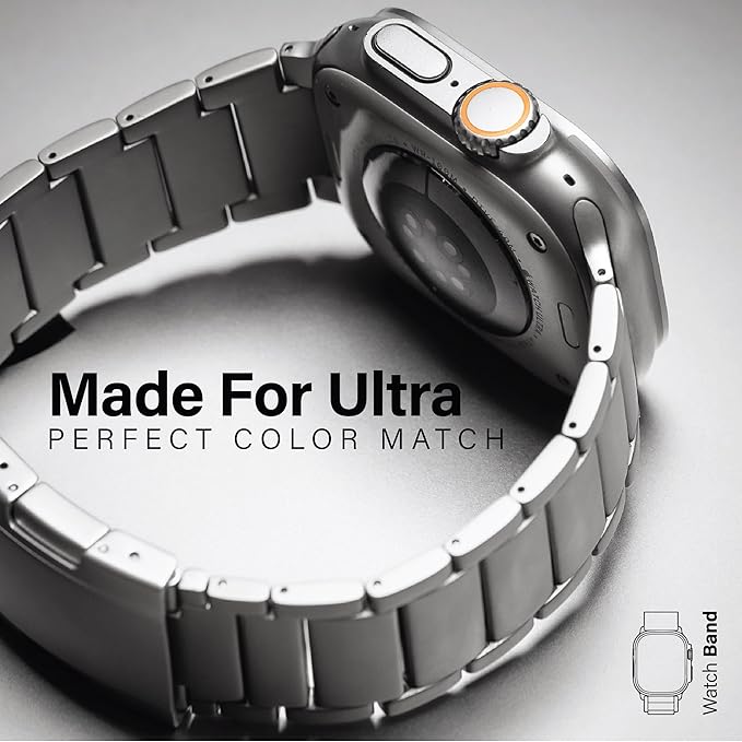 KORDIZ Titanium Watch Band T01 - Fits Apple Watch ULTRA 3 & ULTRA 2 Black (49mm) - Adjustable Titanium Apple Watch Band with Secure Clasp - Premium Color Matching Band with Comfortable grip - Replacement Wristbands for iWatch (T01 | ULTRA Black)
