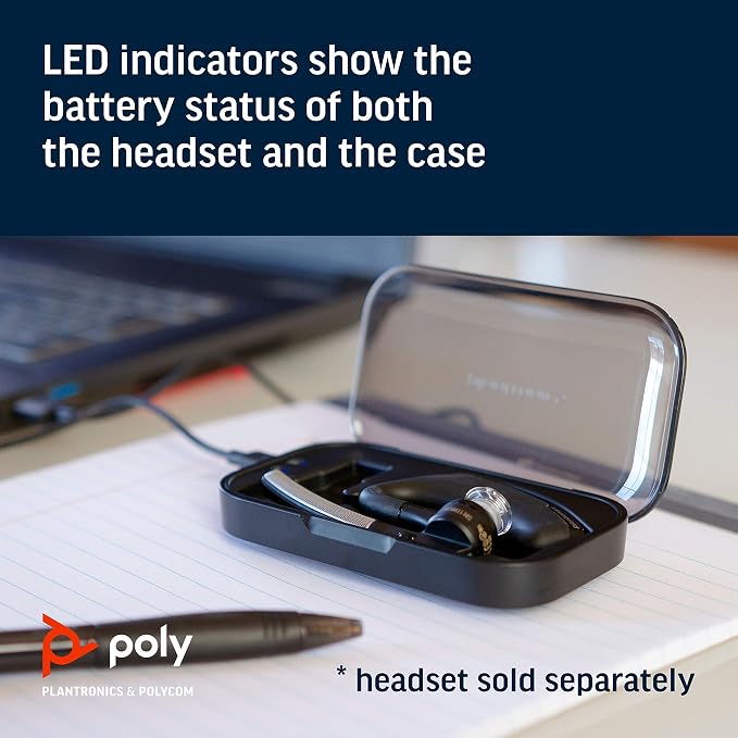 Poly (Plantronics + Polycom) Voyager Legend Portable Charge Case - Headset Case Charger, black