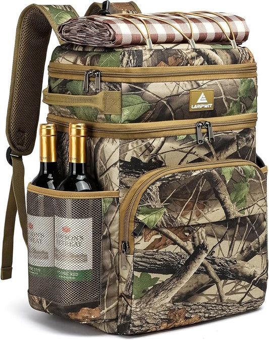 Laripwit 54/40 Cans Backpack Cooler Insulated Leak-Proof Large Cooler Backpack Double Deck Lunch Backpack for Men Women - Perfect Soft Cooler Bag for Tactical, Camping, Picnic, Beach, Hiking