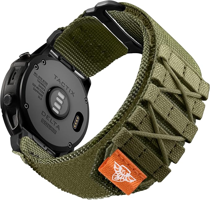 Bandletic Tactical Nylon Compatible with Garmin Fenix 7X 6X 5X Watch Band - 26mm Quick Fit Rugged Strap for Fenix 8 51mm/7X 6X Pro/5X Plus/3/3 HR/Instinct 2X Solar 3 50mm /Enduro/Quatix/Tactix/Epix