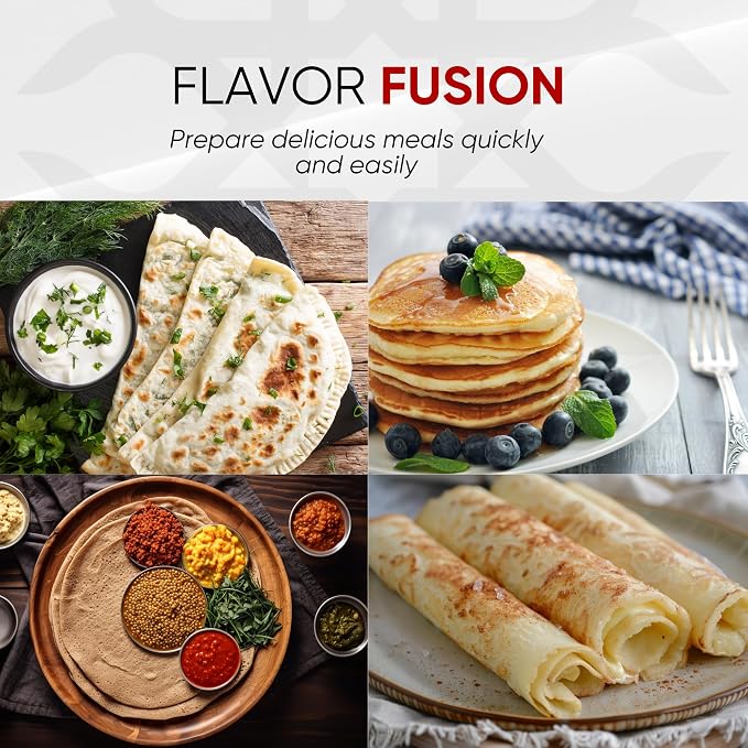 Ethniq 16" Electric Griddle for Ethiopian Injera, Somalian Anjero, Crepe, Lefse, Mogogo, Mitad, Pancake Teff Maker - Adjustable Digital Heat Control - Non-Stick Surface - Even Heat Distribution