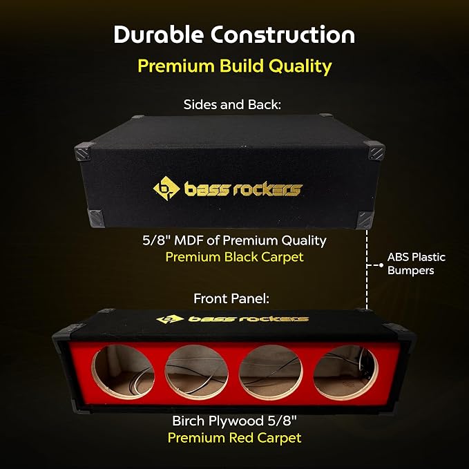 Bass Rockers Array Box Enclosure BRHB6 4 Driver Horns 4 x 6.5 Speakers Xtreme Durable Strong Wood Subwoofer Boxes Color Carpet Chuchera Horn Brazilian Style