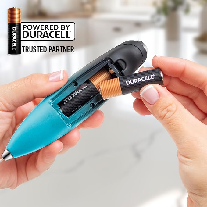 Zulay Kitchen Powerful Milk Frother Wand With Duracell Batteries - Ultra Fast Handheld Drink Mixer - Electric Whisk Foam Maker for Coffee, Lattes, Cappuccino & Matcha - Z1 Motor - Marine
