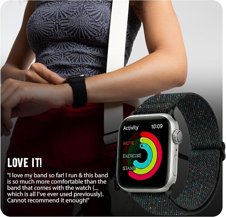 Braxley Bands for Apple Watches - Stretchy and Washable - Adjustable with Apple Watch Bands for Women & Men - Compatible with Apple Watch Series SE Ultra 9 8 7 6 5 4 3 2 1