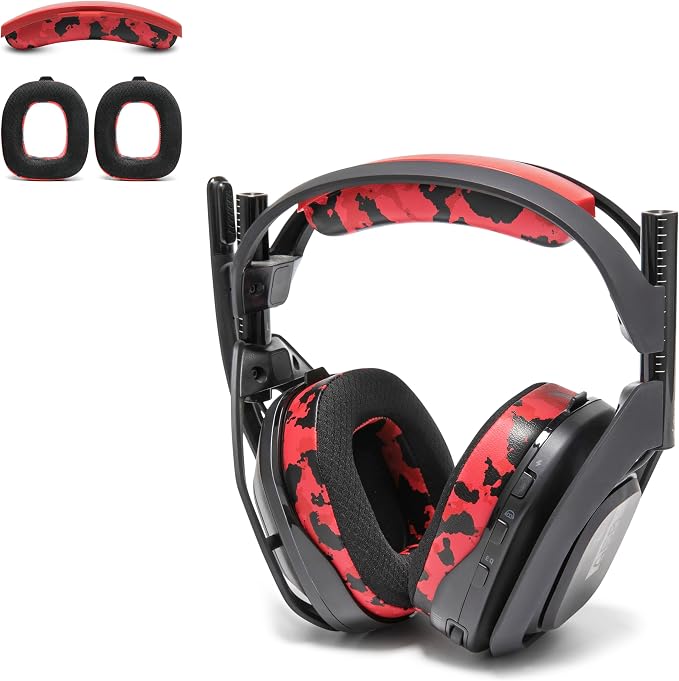 WC Mod Kit A50 - Cooling Gel Earpads + Headband Replacement for Astro A50 Gen 4, Gen 5 & A50X by Wicked Cushions | Enhanced Comfort, Cooling & Durability | Red Camo