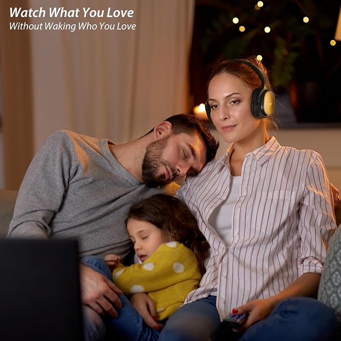 Wireless Headphones for TV, with 2.4G Transmitter, Optical & 3.5mm Input | Headphones TV for Seniors, Easy Setup, Plug & Play, 100ft Range, 48H Playtime, No Delay, Ideal Gift for Parents and Elderly