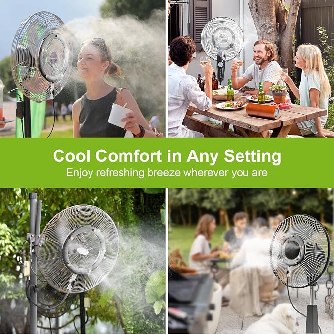 POCKET PANDA Fan Msting Kit. Fan Misters for Cooling Outdoor + Hose Timer