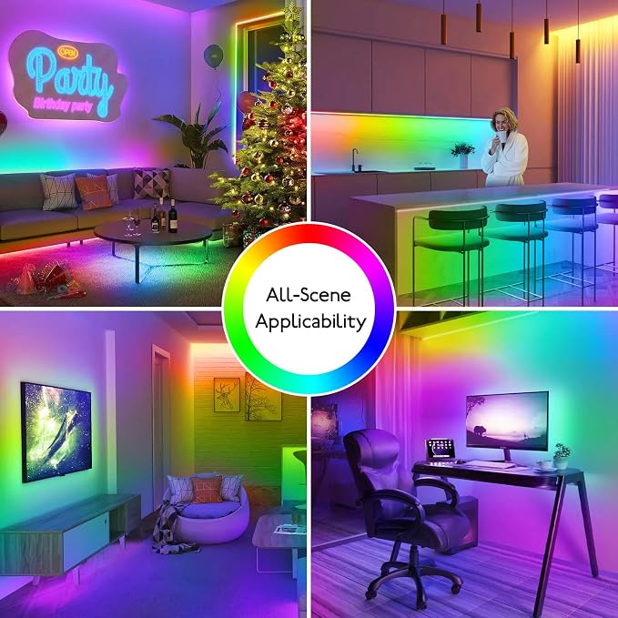 32.8FT 10M Addressable Neon Rope Light, WS2811 RGB LED Chasing Digital Strip Lights MagicRGB Waterproof Silicone Rope Music Sync DIY Design APP Control Dream Color for Gaming Room Wall Decor