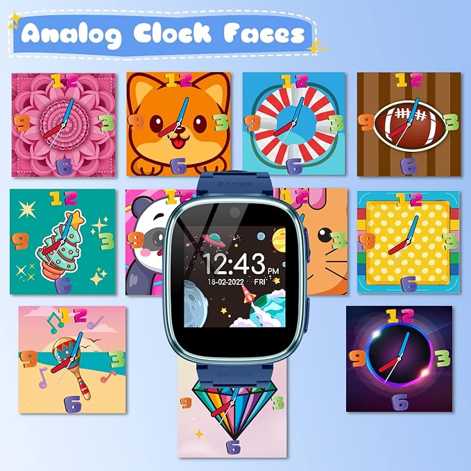 Kids Smart Watch Girls Boys - Smart Watch for Kids Game Watch Gifts for 4-12 Years Old with 26 Games Camera Alarm Video Music Player Pedometer Flashlight Birthday Gift for Boys Girls (Navy Blue)