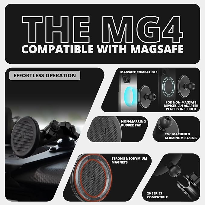 Tackform Link Vent Mount Magnetic Phone Holder - Compatible with MagSafe, 2021-2025 Ford F150 & Raptor, 2023-2025 Ford Super Duty | Billet Aluminum | Zero Slip | 2" Arm | Purple