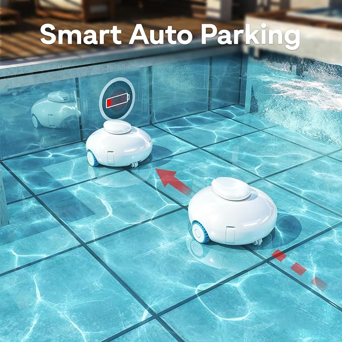 [2026 New] AQUVII K2 Pool Robotic Pool Cleaner, 120-Min Runtime, Powerful Suction for Above Ground & In-Ground Flat Pools up to 1140 Sq.ft, Self-Parking, Lightweight
