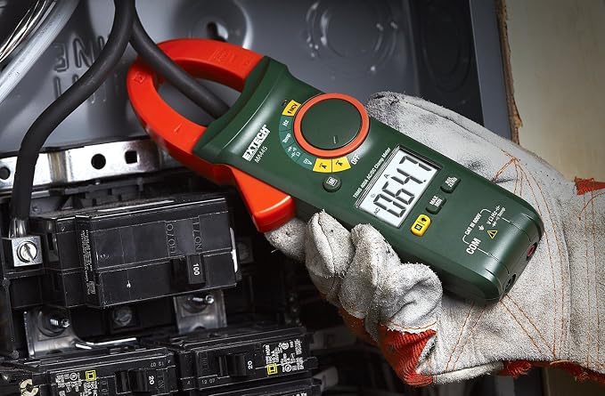 Extech MA445 400A True RMS AC/DC Clamp Meter with NCV Detector, 1.2" Jaw Opening, Backlit Dual Display, 40,000 Count Multimeter, Inrush Current, Frequency, Duty Cycle, Diode & Continuity Tester