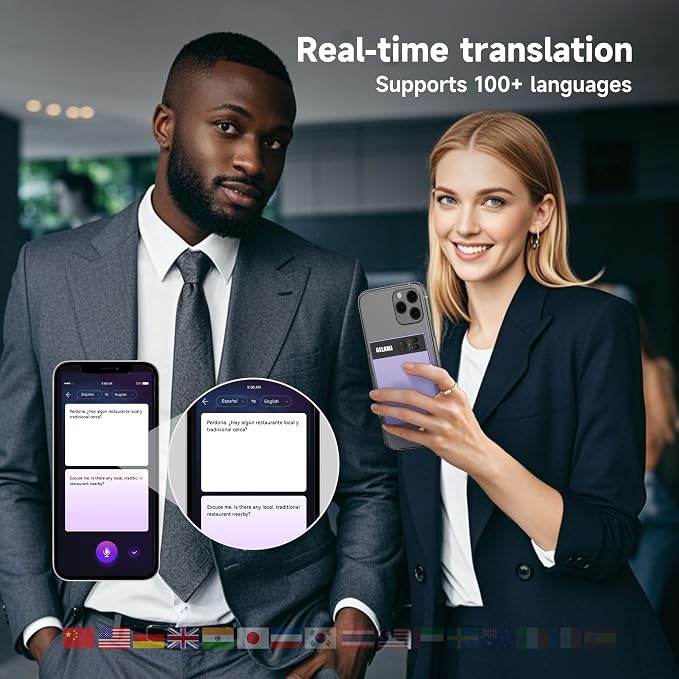 AI Smart Recorder with Simultaneous Interpretation & Real-timeTranscription,64GB AI Speech Processor Powered by ChatGPT with App Control for Business/Education/Interviews (Purple)
