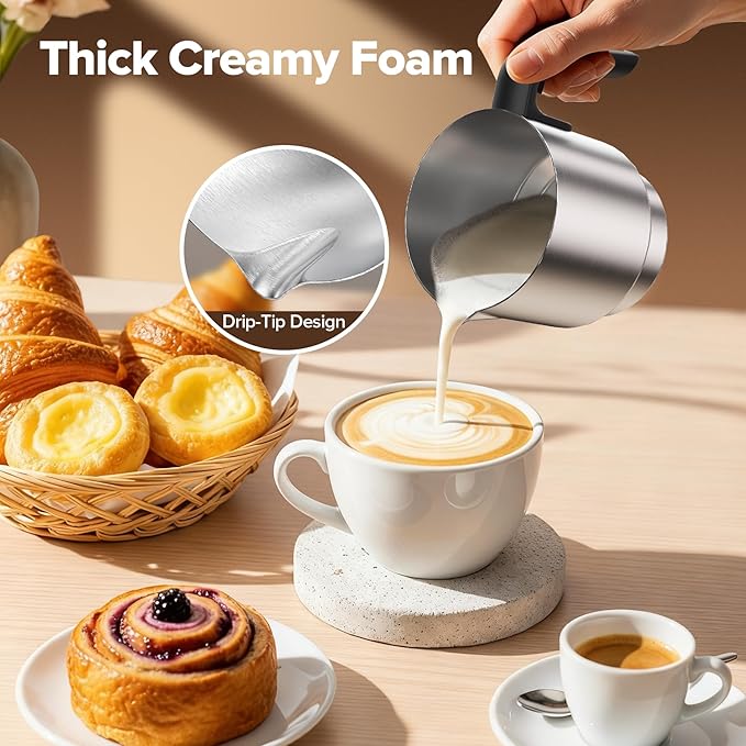 Milk Frother and Steamer, Detachable Electric Milk Frother, 30.44Oz./900ML Capacity, Automatic Warm and Cold Foam Maker, Hot Chocolate Maker
