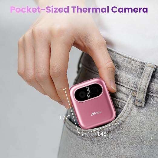 Mini Thermal Camera for Hidden Camera Detection & HVAC, Pink Beginner-Friendly Thermal Camera, Portable Infrared Imager for Water Leak Home Inspection
