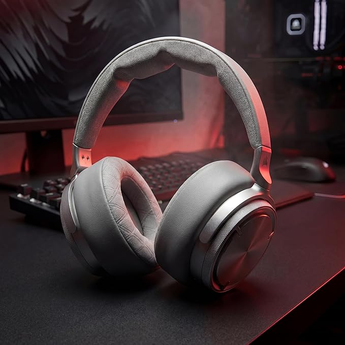 WC Freeze V2 Virtuoso Max - Cooling Gel Earpads for Corsair Virtuoso Max by Wicked Cushions | Extreme Comfort, New Freeze V2 Cooling Fabric, Extra Thick | Silver