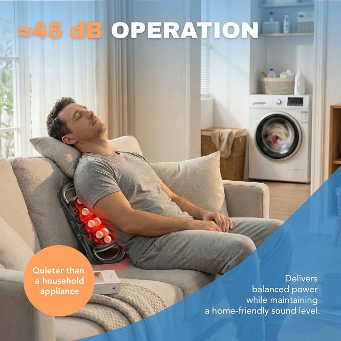 KS SHOP® 28 Head Back Massager Deep Tissue | 9 Modes & 9 Levels (81 Combinations) | 35mm Amplitude 50KG Thrust | Quiet 45dB | Type-C Rechargeable Body Massage Gun for Full Body Relief