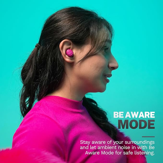 JLab Go Air Pop+, True Wireless Earbuds, Bluetooth Earbuds with Microphone, Dual Connect, EQ3 Sound, Dark Pink