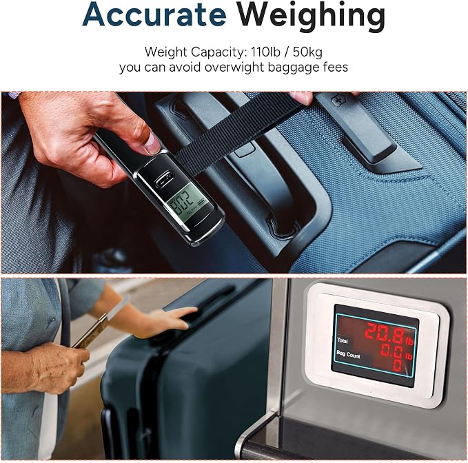 travel inspira Luggage Scale, Travel Essentials, Portable Digital Hanging Baggage Scale for Travel, Suitcase Weight Scale