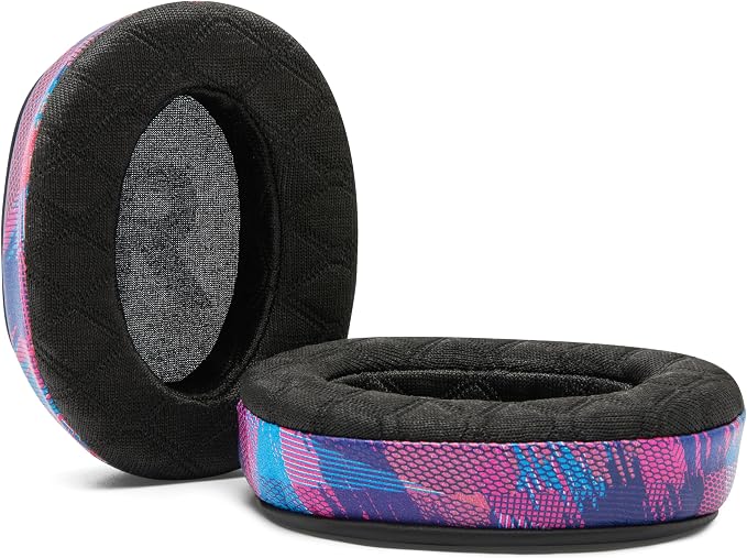 WC Freeze V2 G PRO X – Angled Cooling Gel Earpads Compatible with Logitech G Pro X Series by Wicked Cushions | Angled Pads for Extreme Comfort, New Freeze V2 Cooling Fabric, Extra Thick | Speed Racer