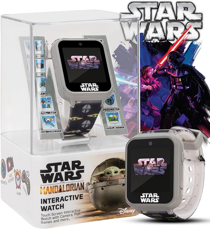Star Wars Kids Interactive Smartwatch with 10 Watch Faces, Camera, Games, Alarm & Step Counter, Officially Licensed, Fits Wrists 5.5'' to 8''