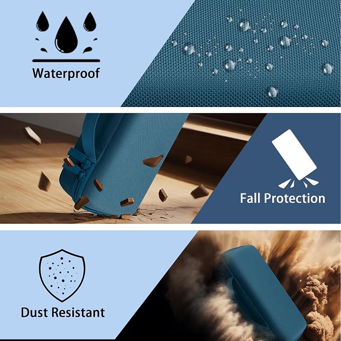 co2CREA Hard and Silicone Case Replacement for Bose New SoundLink Flex 2nd Gen Bluetooth Portable Speaker, with Carabiner and Shoulder Strap (Twilight Blue Case)