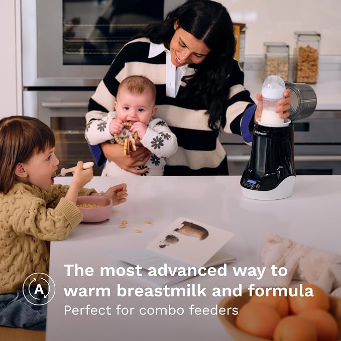 Baby Brezza Fast Baby Bottle Warmer - Baby Milk + Breastmilk Warmer Defroster – 2 Unique Temperatures for Breastmilk + Formula - Universal Fit for All Bottles, Bags + Jars