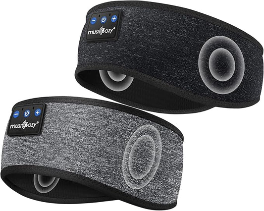 MUSICOZY Bluetooth 5.4 Sleep Headphones Sports Headband Headphones, Wireless Earphones Music Sleep Earbuds for Side Sleepers Sleeping Eye Mask for Women Men Workout Running Cool Unique Gifts