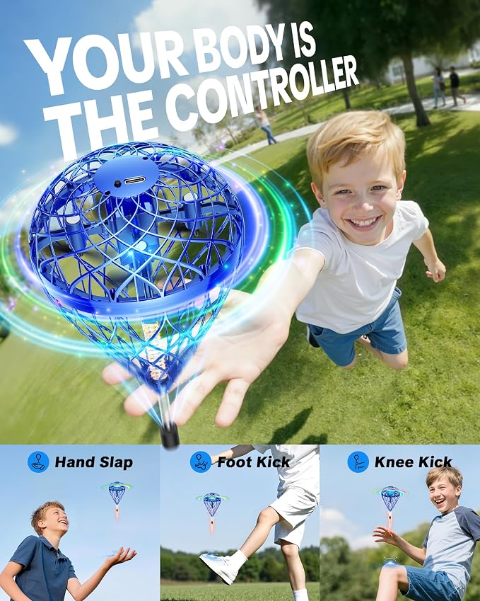 Flystars Flying Bouncing Toys, Next-Gen Pro 2025 Cosmic Globe Flying Orb Ball Motion-Control Hover Spinner with 3D Flips, Cool Valentine's Day Gift Toy for Kids 6+ Boys Girls Teens