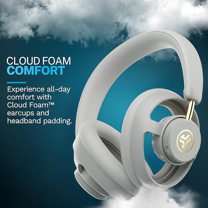JLab JBuds Open Wireless Headphones – Open-Ear, Comfortable All-Day Fit, 24+ Hour Playtime, Immersive Sound, Bluetooth Headphones with App Control, White