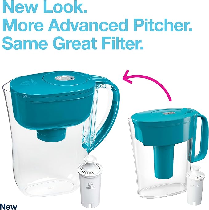 Silonn Ice Maker Countertop & Brita Water Filter Pitcher for Tap and Drinking Water with SmartLight Filter Change Indicator + 1 Standard Filter