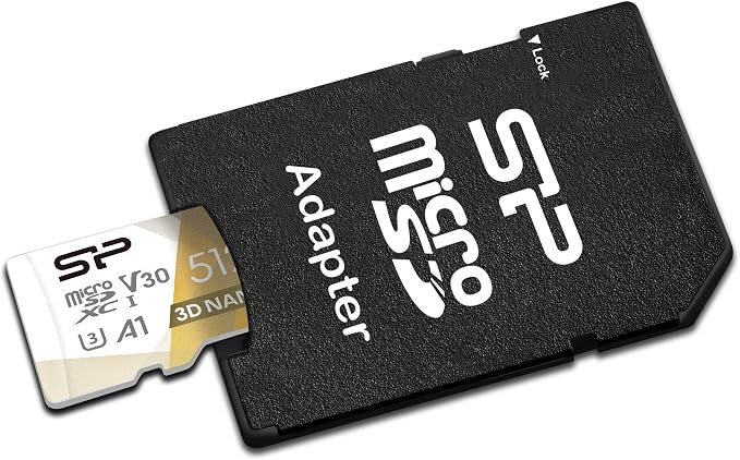 Silicon Power 512GB Micro SD Card U3 SDXC microsdxc High Speed MicroSD Memory Card with Adapter