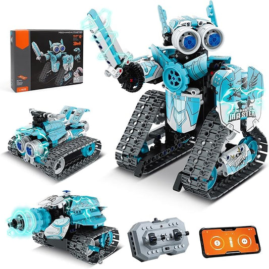 3 in 1 Robot Building Kits for Kids - STEM Birthday Gifts for 6 7 8 9 10 11 12+ Year Old Boys - Educational DIY Science Projects, Robotics Toys with APP & Remote Control