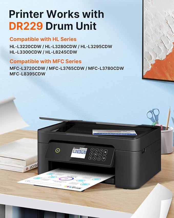 E-Z Ink Pro Compatible DR229CL Drum Unit Replacement for Brother DR229CL use with TN229 TN229xl Compatible with Brother MFC-L3780CDW MFC-L3720CDW HL-L3220CDW HL-L3280CDW Printer (4 Pack)