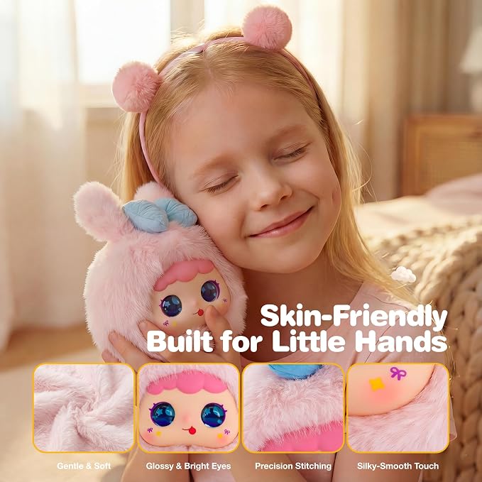 Interactive AI Smart Plush Toy - Soft Talking Companion, Emotional Eyes, Screen-Free Multilingual Learning, Bedtime Storyteller, White Noise, Parental Control App, Gift for Kids 3+, Rabbit