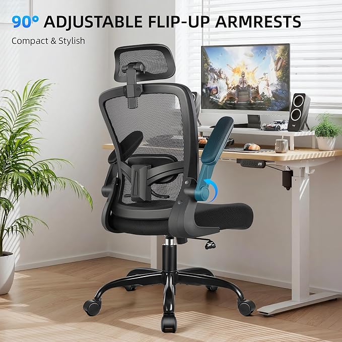 FelixKing Office Chair, Desk Chair with Adjustable Lumbar Support, Ergonomic Computer Chair with High Back and Armrest, Adjustable Height Gaming Chair Home Office Swivel Chair, Pack of 10, Black