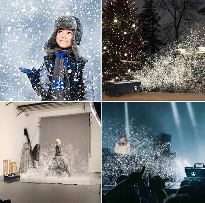 KYNG Snow Machine 650W Wired Remote Snow Maker Snowflake Maker for DJ Parties, Christmas, Holidays, Parties