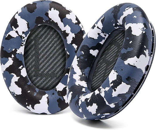 WC Wicked Cushions Upgraded Replacement Ear Pads for Bose QC35 & QC35ii (QuietComfort 35) Headphones & More - Softer Leather, Luxurious Memory Foam, Added Thickness, Extra Durability | Snow Camo