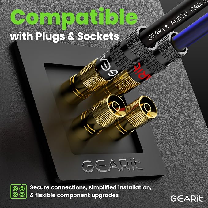 GEARit 12 Gauge Speaker Wire - 100ft, Flexible Speaker Cable with Polarity Markings & Foot Markers, 12AWG CCA Audio Cable for Home Theater, Car Audio Stereo, HiFi Surround Sound (Black/Blue)