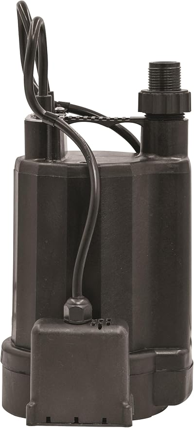 Superior Pump 91046 1200GPH Thermoplastic Automatic Utility Pump, 1/6 HP