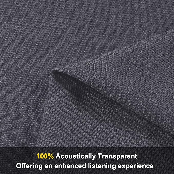 96" x 54" Speaker Grill Cloth, Stereo Grill Mesh Fabric Dustproof Replacement for Custom Cabinets Speaker Cloth Restoration Home Audio Decor Subwoofer Covers Gray